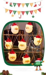 Close-up van de kerstman LED lichtslingers met warme feestelijke verlichting voor decor