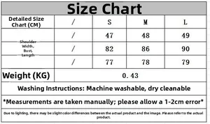 Detailed size chart for women sleeveless knitwear in S, M, L with CM measurements