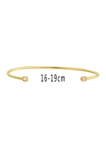 Detail of S925 hallmark on 14K gold plated adjustable silver bangle with zircon stones
