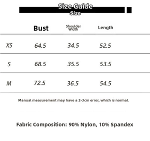 Size chart for slim fit athletic T-shirt with chest, shoulder and length measurements