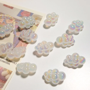 Translucent jelly cloud beads with pearlescent finish for handmade jewelry crafts