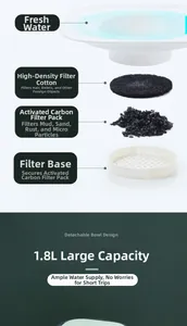 Detail of 1.8L pet water dispenser with multi-layer carbon filtration system components