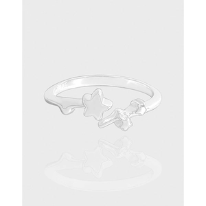 Minimalist 925 Sterling Silver Star Ring Open Adjustable Meteor Design Light Luxury Jewelry For Women Girls