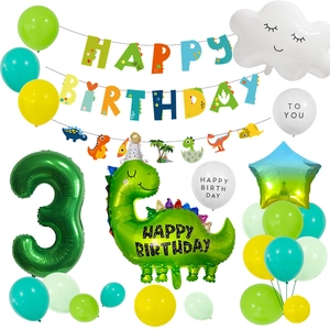 Dinosaur Birthday Party Decorations Kit Large Number Foil Balloons Latex Balloons And Happy Birthday Banner For Kids