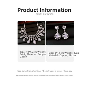 Detailed view of luxury drop pendant jewelry set with pink teardrop stones and copper zircons