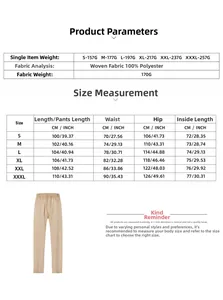 Detaillierte Größentabelle und Stoffspezifikationen für Herren Business Casual Slim Fit Hosen