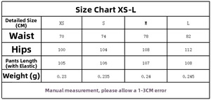 Guide des tailles pour l'ensemble rayé 3 pièces avec mesures en centimètres de XS à L