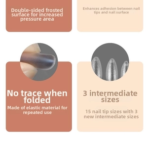 Macro shot of 15 sizes ultra-thin matte press-on nails with high elastic texture