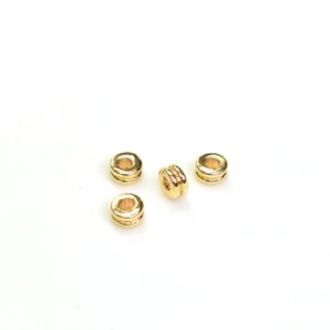 Set of four 14k gold plated double-layer spacer beads for DIY jewelry making