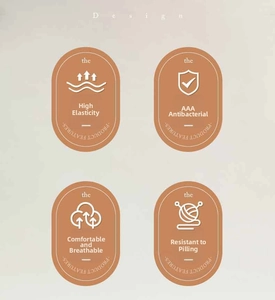 Infographic of cotton socks features: high elasticity, anti-pilling, and AAA antibacterial