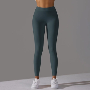 Vue détaillée du legging de yoga taille haute sans couture avec coupe amincissante