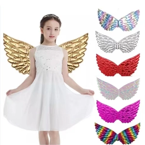 Multiple colorful laser angel wings for girls costumes and birthday party dress up
