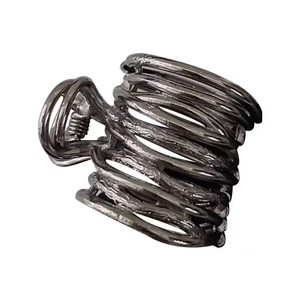 Minimalist dark grey alloy hair claw clip with twisted metal design for women