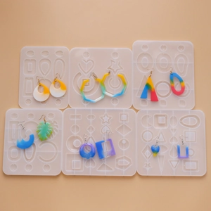 DIY Earring Pendant Resin Silicone Molds Geometric Shapes Semi Transparent For Handcrafted Jewelry Making Crafting Tools