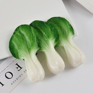 Realistic PVC green bok choy vegetable models set for home decor and photo props
