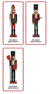 Three 50cm wooden nutcracker soldiers including king and soldiers for Christmas decor