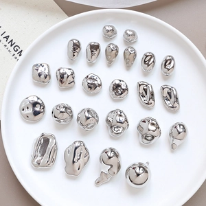 Irregular faceted resin beads with gold plating for DIY jewelry making accessories