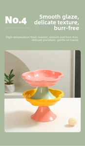 Macro detail of high-temperature fired ceramic cat bowl with smooth glazed finish