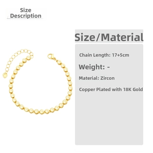 Detailed view of 18K gold plated tennis bracelet featuring sparkling cubic zirconia stones
