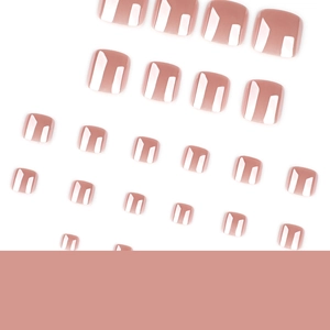Sparkly nude pink press-on toenails set with high gloss finish and multiple sizes