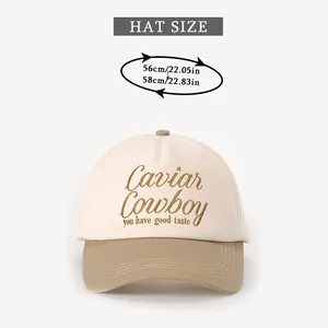 Guide des tailles montrant le tour de tête de 56-58cm pour la casquette bicolore brodée