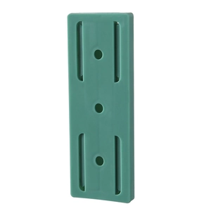 Green wall mount power strip holder with slide-in design for socket cable management