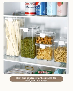 Stackable food storage containers in a refrigerator for organized kitchen storage
