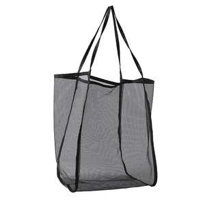 Borsa tote minimalista in rete nera di grande capacità per lo shopping e per la spiaggia