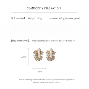 Boucles d'oreilles perles géométriques irrégulières avec tiges argent et dimensions