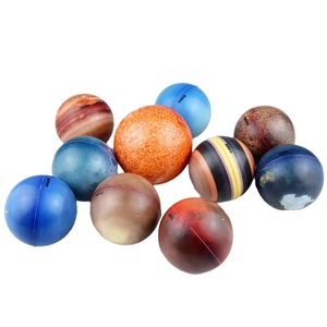 Detailed set of solar system planet squeeze balls made of soft PU foam for stress relief