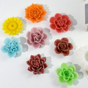 3D-bloem siliconen mallen voor geurkaarsen en harsambachten in diverse kleuren