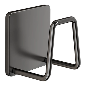 Gunmetal grey wall-mounted kitchen rack for pot lids and cutting boards organizer
