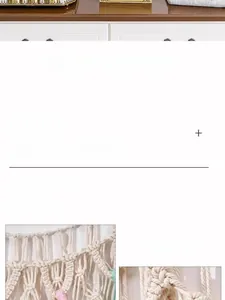 Detailed macro view of woven pattern on white cotton wall hanging with pastel accents