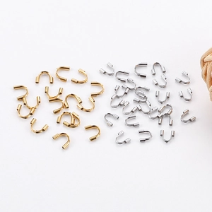 U-shaped stainless steel wire guards for jewelry making in gold and silver finish