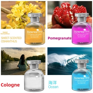 Set of 65ml glass car diffusers in Osmanthus, Pomegranate, Cologne, and Ocean scents