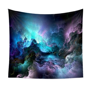Bohemian galaxy wall tapestry with abstract nebula patterns for home room decoration