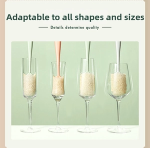 Detail showing multifunctional sponge bottle brushes cleaning tall and narrow glassware easily