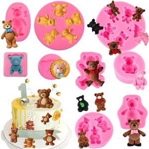 Stampo In Silicone Orso 3D Per Decorazione Torte Fondente Simpatica Forma Di Orsetto Strumento Da Forno DIY Per Cioccolato Caramelle Sapone Argilla