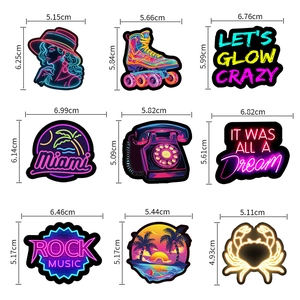 Neon graffiti stickers set for laptops with waterproof vinyl finish and vibrant glow designs