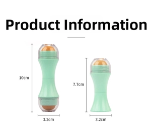 Size specifications for oil-absorbing volcanic rollers showing 10cm and 7.7cm height options