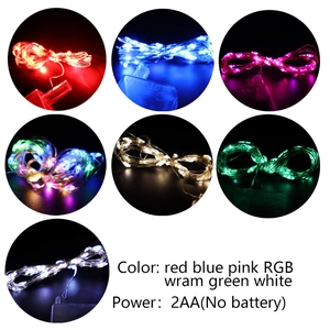 Detail of 7-color LED copper wire fairy lights for transparent balloons, 2AA battery powered