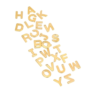 Stainless Steel Alphabet Letter Pendants Gold Vacuum Plated Charms For DIY Jewelry Making Necklaces Bracelets Earrings