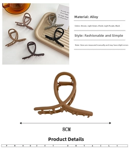 Detailed 8cm alloy claw clip with matte paint finish and 8CM size specification label