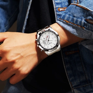 Montre À Quartz Pour Hommes WLISTH Étanche Lumineuse Chronographe Sport Affaires Bracelet En Acier Inoxydable Calendrier