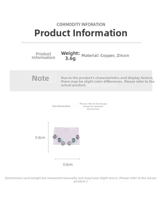 Detailed view of six oval cubic zirconia stud earrings with dimensions 0.8cm x 0.6cm