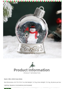 Détail macro d'une boule à neige de Noël avec bonhomme de neige et cabane sur socle vintage
