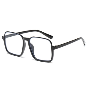 Fashionable square black half-frame sunglasses with clear lenses in a retro 45-degree view