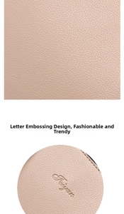 Detailed view of lychee texture pink leather featuring elegant embossed Feiyan lettering