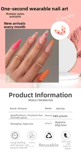 Tableau détaillé des tailles et matériaux pour faux ongles en amande avec motifs cœur