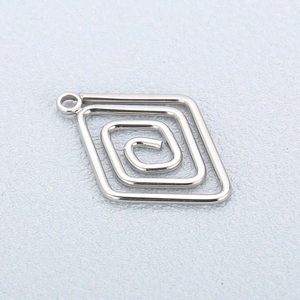 Rhombus Geometric Spiral Hollow Pendant Stainless Steel DIY Jewelry Making Accessory For Necklace Bracelet